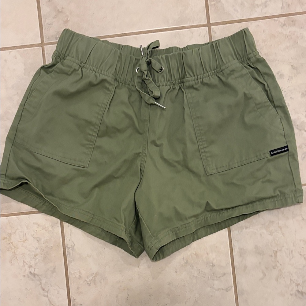 Calvin Klein Olive Cargo Shorts for Women